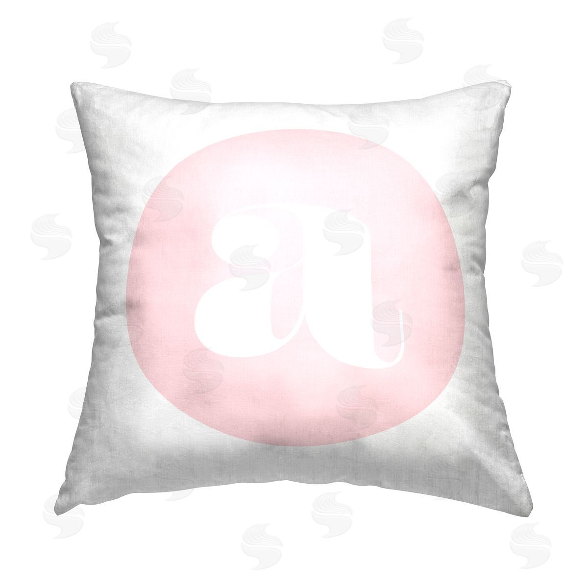 Stupell Studio Pink A Name Initial Printed Plush Polyester Throw Pillow