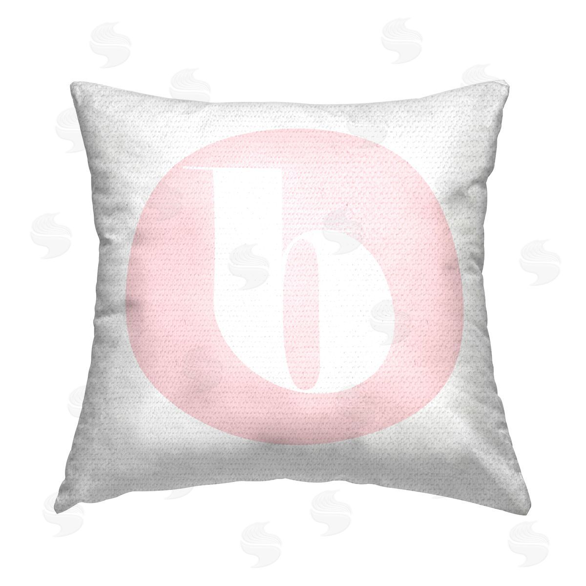 Stupell Studio Pink B Lowercase Initial Outdoor Quick-Dry Polyester Printed Throw Pillow