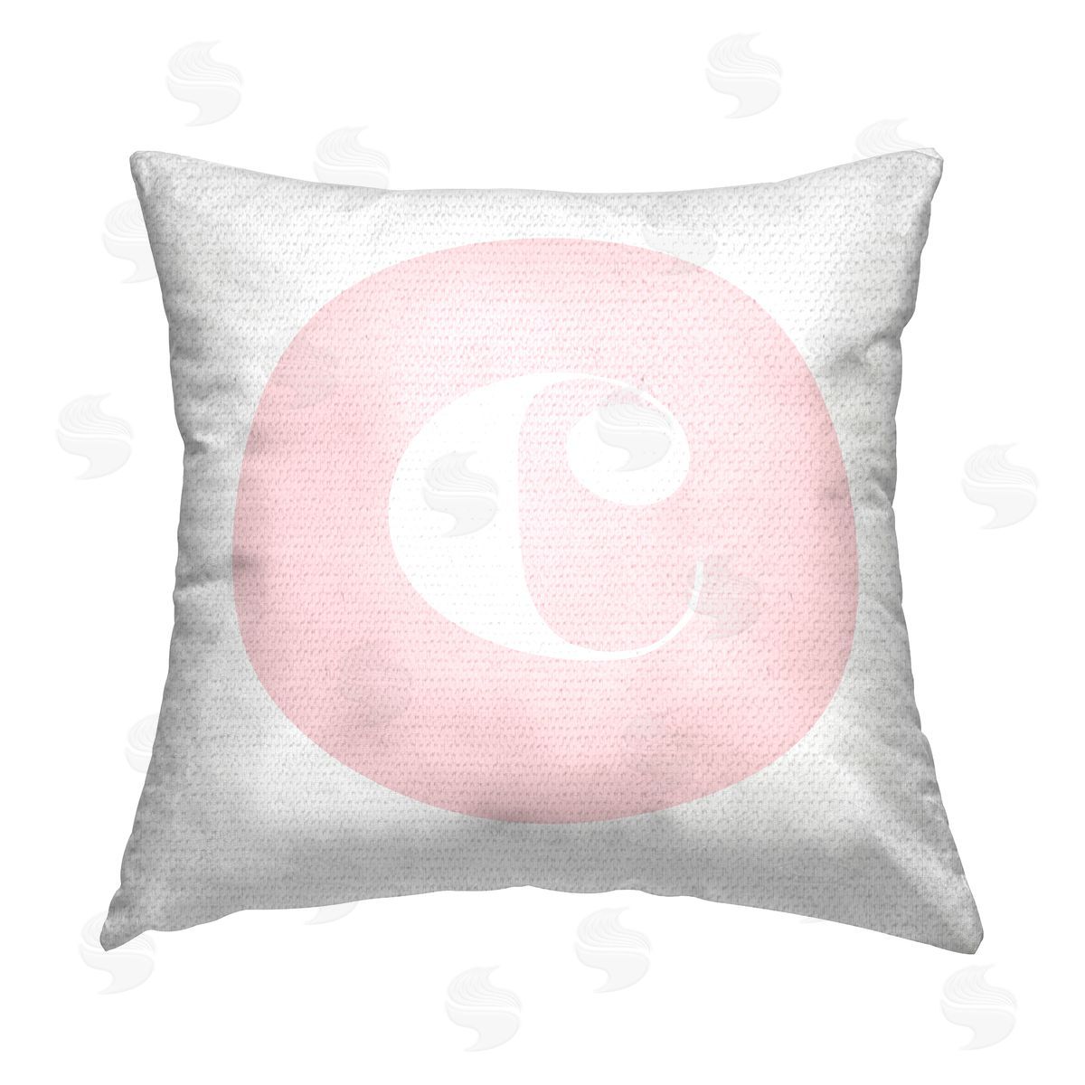 Stupell Studio Pink C Name Initial Outdoor Quick-Dry Polyester Printed Throw Pillow