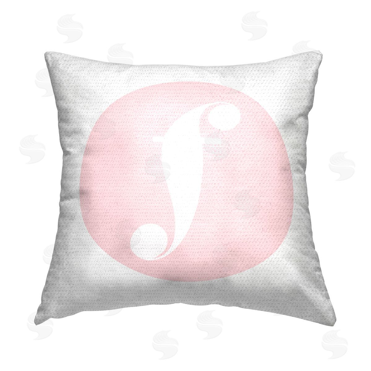 Stupell Studio Pink F Name Letter Outdoor Quick-Dry Polyester Printed Throw Pillow