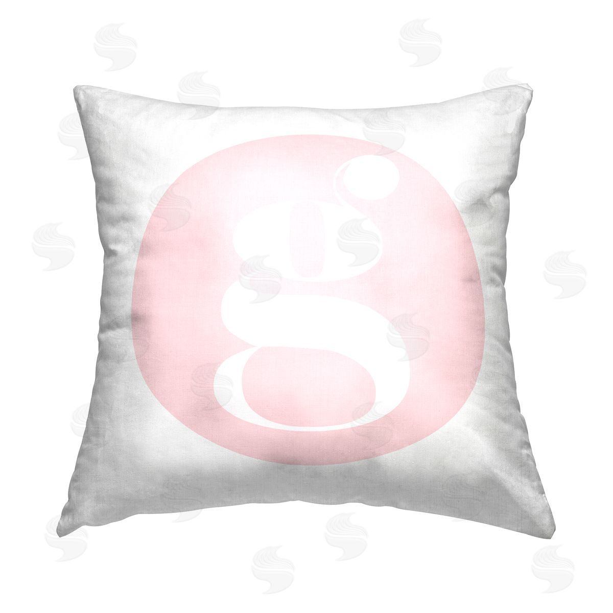 Stupell Studio Pink G Alphabet Letter Printed Plush Polyester Throw Pillow