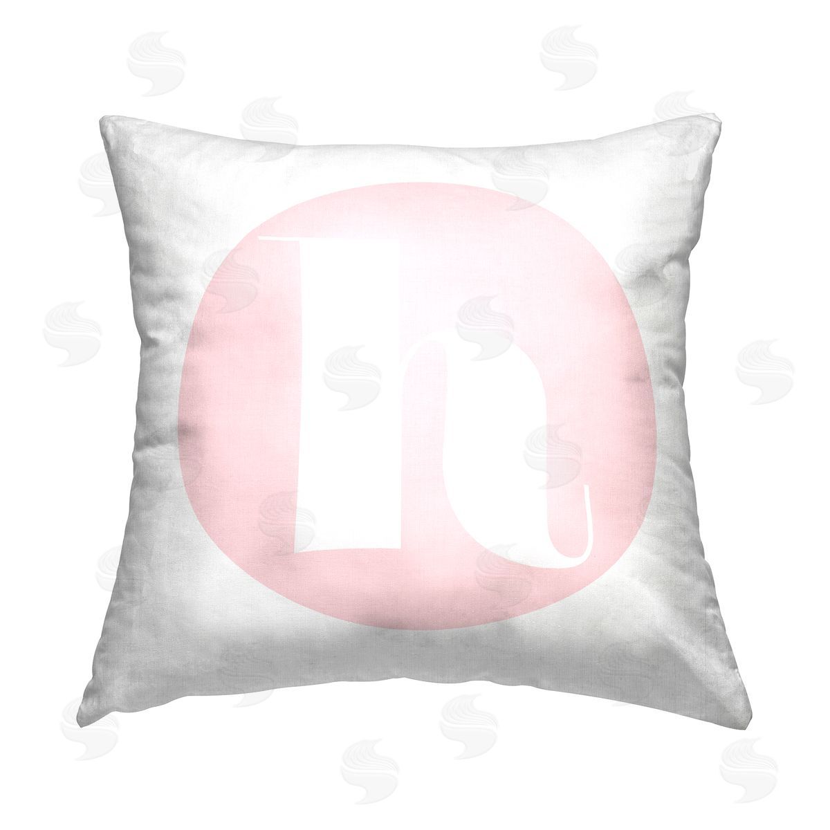 Stupell Studio Pink H Lowercase Letter Printed Plush Polyester Throw Pillow