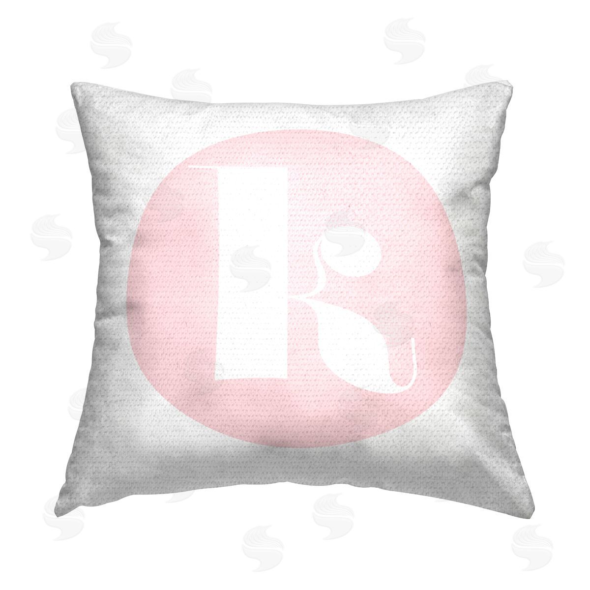 Stupell Studio Pink K Lowercase Initial Outdoor Quick-Dry Polyester Printed Throw Pillow