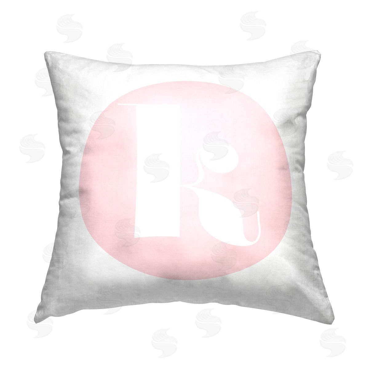 Stupell Studio Pink K Lowercase Initial Printed Plush Polyester Throw Pillow