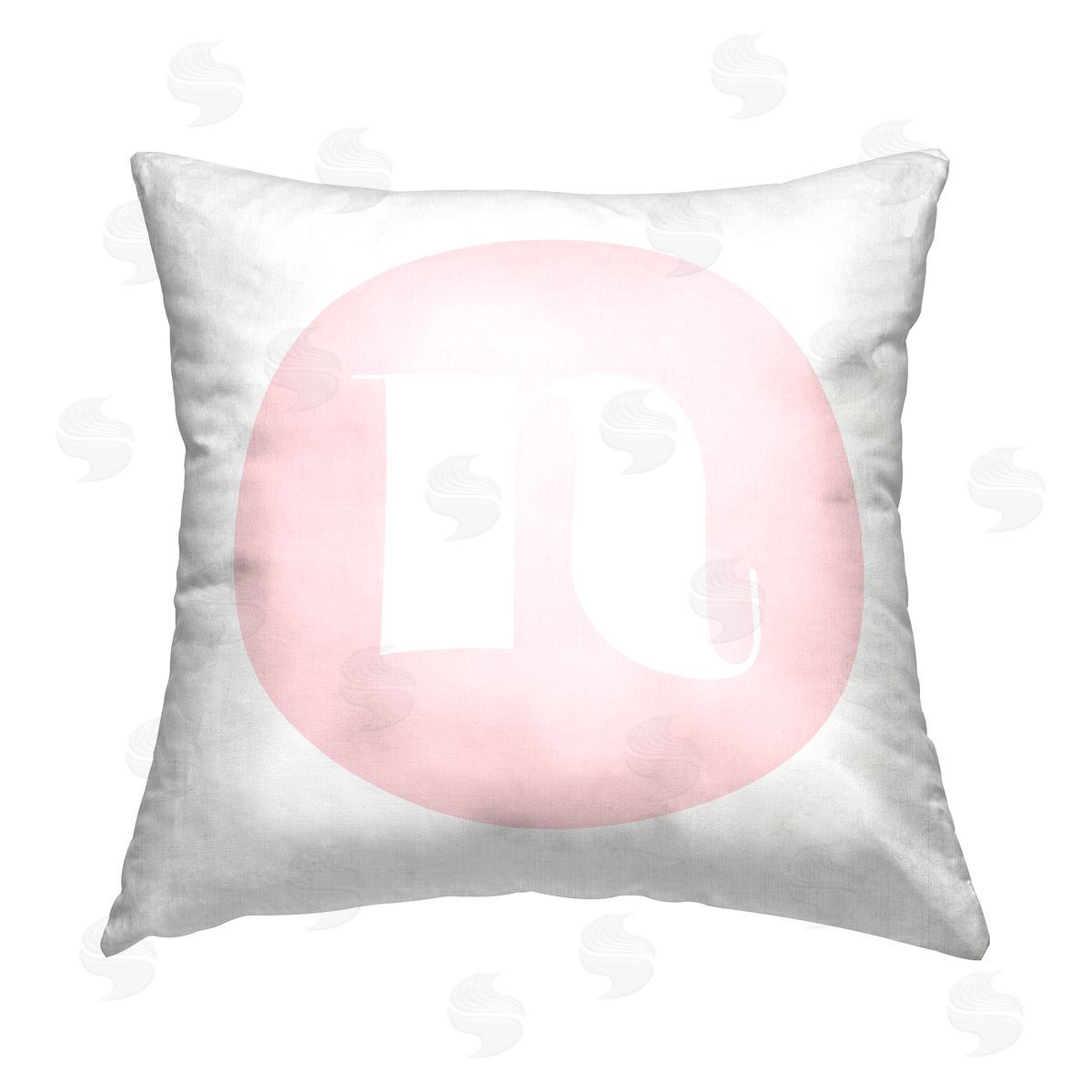 Stupell Studio Pink N Initial Letter Printed Plush Polyester Throw Pillow