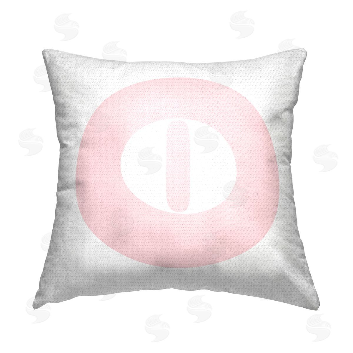 Stupell Studio Pink O Lowercase Letter Outdoor Quick-Dry Polyester Printed Throw Pillow