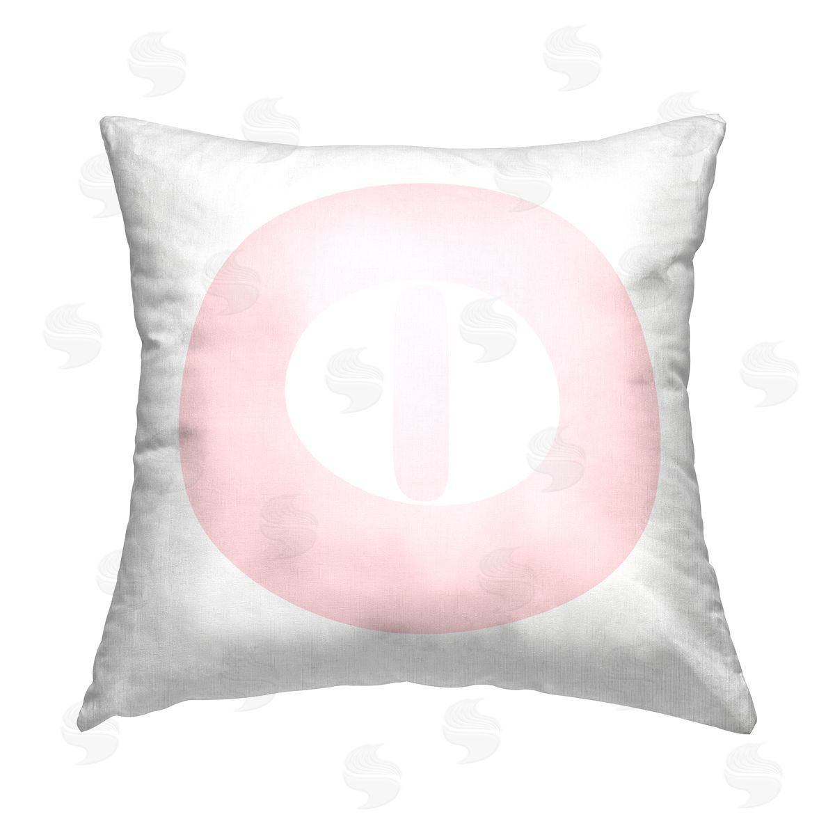 Stupell Studio Pink O Lowercase Letter Printed Plush Polyester Throw Pillow