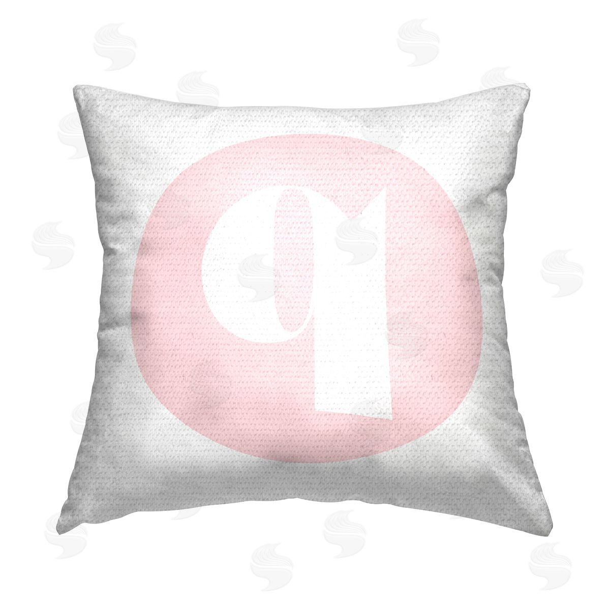 Stupell Studio Pink Q Initial Letter Outdoor Quick-Dry Polyester Printed Throw Pillow
