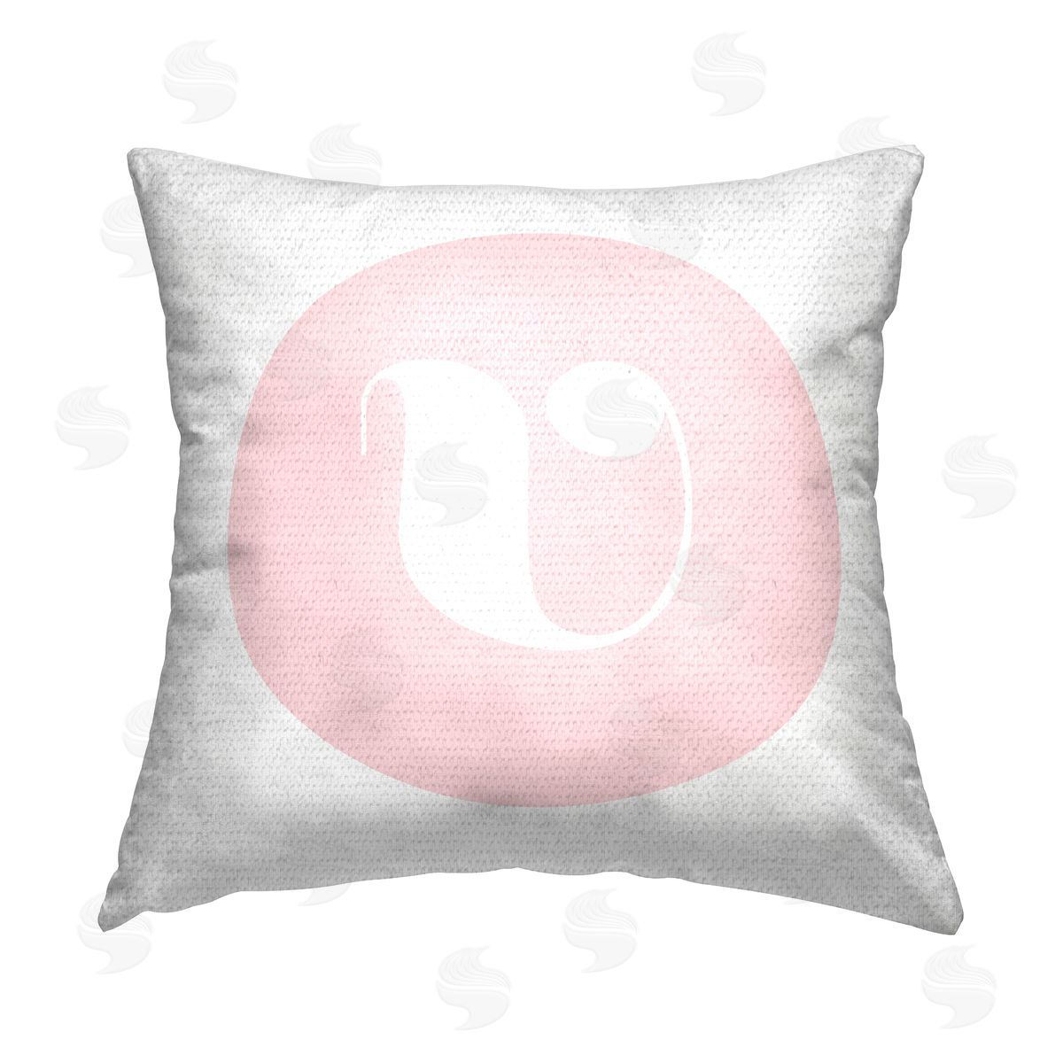 Stupell Studio Pink Lowercase V Initial Outdoor Quick-Dry Polyester Printed Throw Pillow