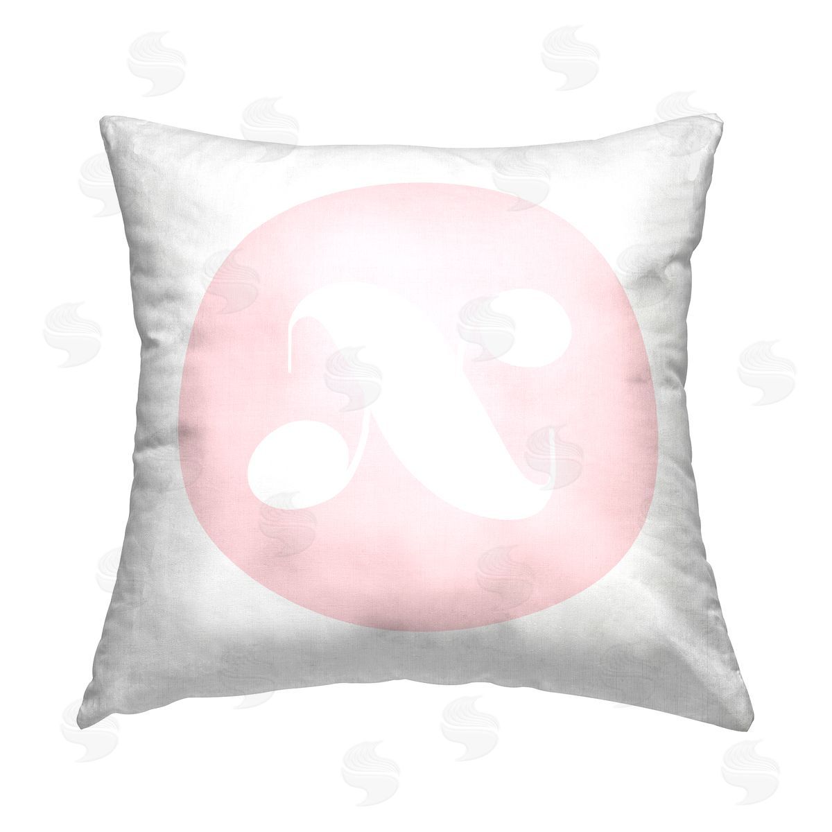 Stupell Studio Pink X Alphabet Initial Printed Plush Polyester Throw Pillow