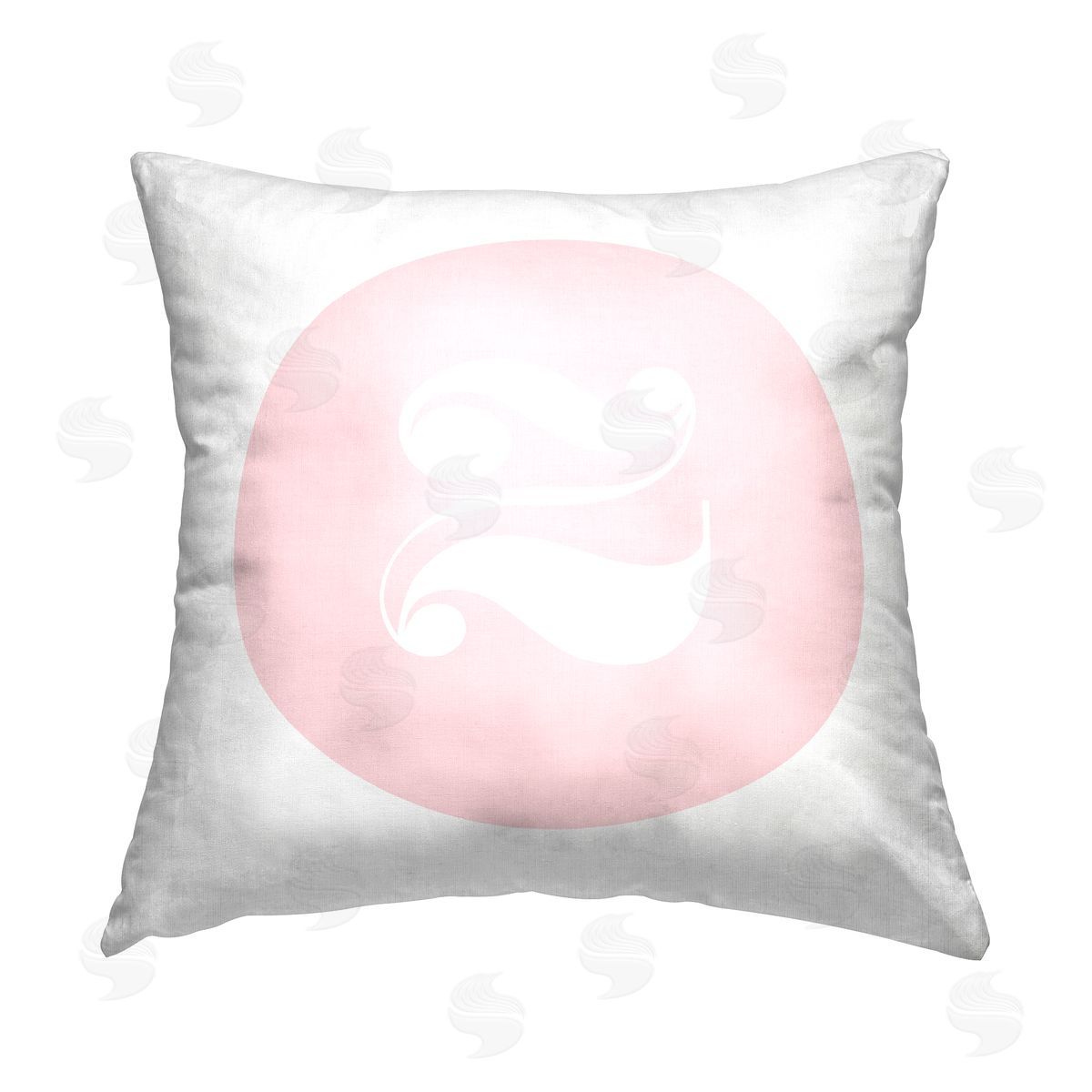 Stupell Studio Pink Z Alphabet Initial Printed Plush Polyester Throw Pillow