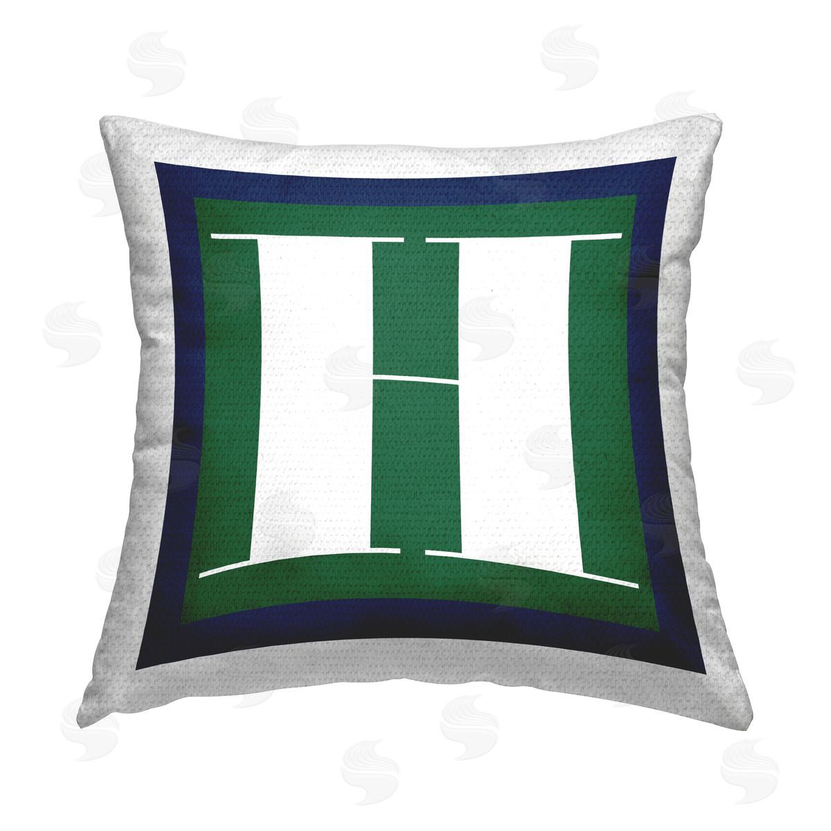 Stupell Studio Green H Alphabet Initial Outdoor Quick-Dry Polyester Printed Throw Pillow