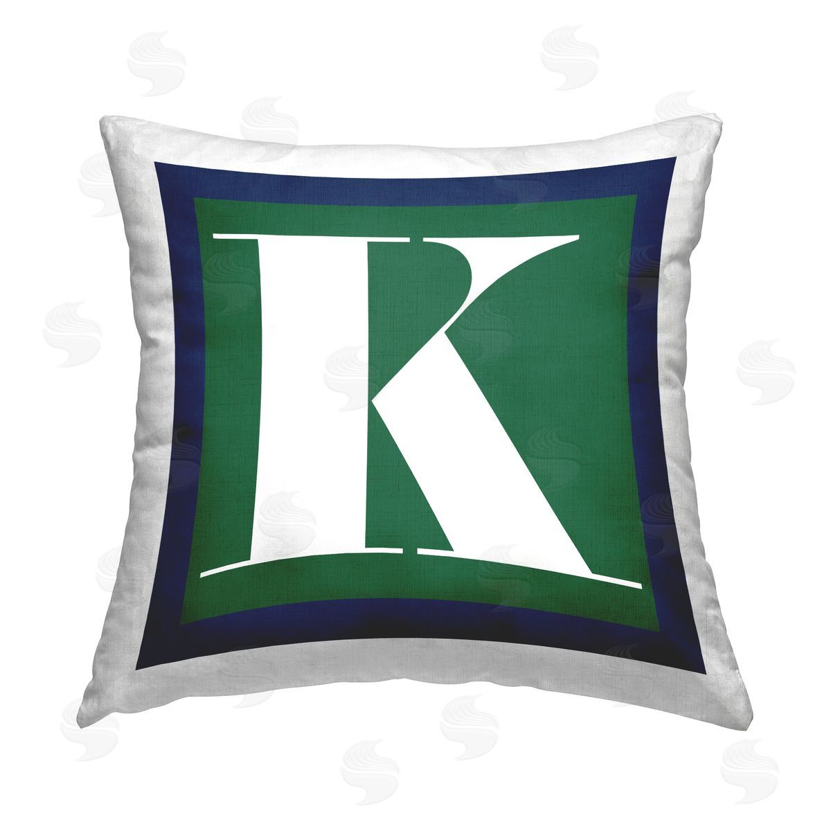 Stupell Studio Green K Alphabet Letter Printed Plush Polyester Throw Pillow