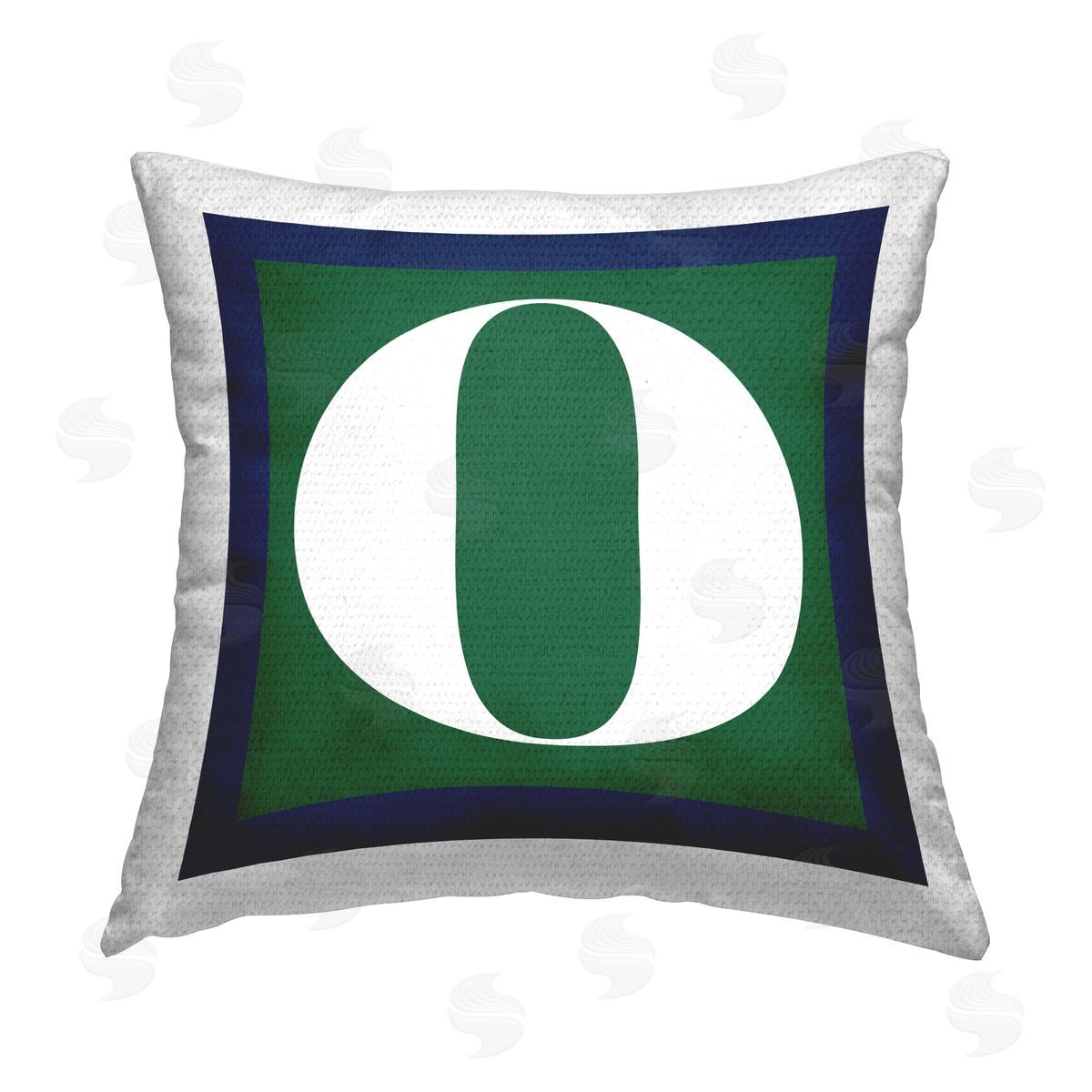 Stupell Studio Green O Alphabet Letter Outdoor Quick-Dry Polyester Printed Throw Pillow