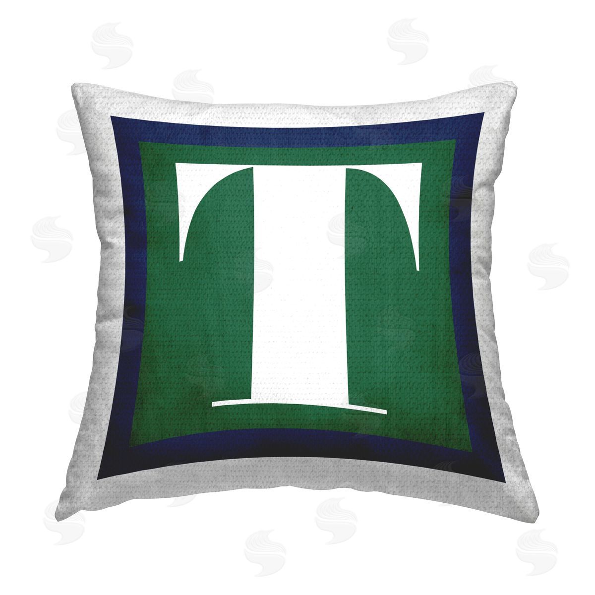 Stupell Studio Green T Alphabet Letter Outdoor Quick-Dry Polyester Printed Throw Pillow