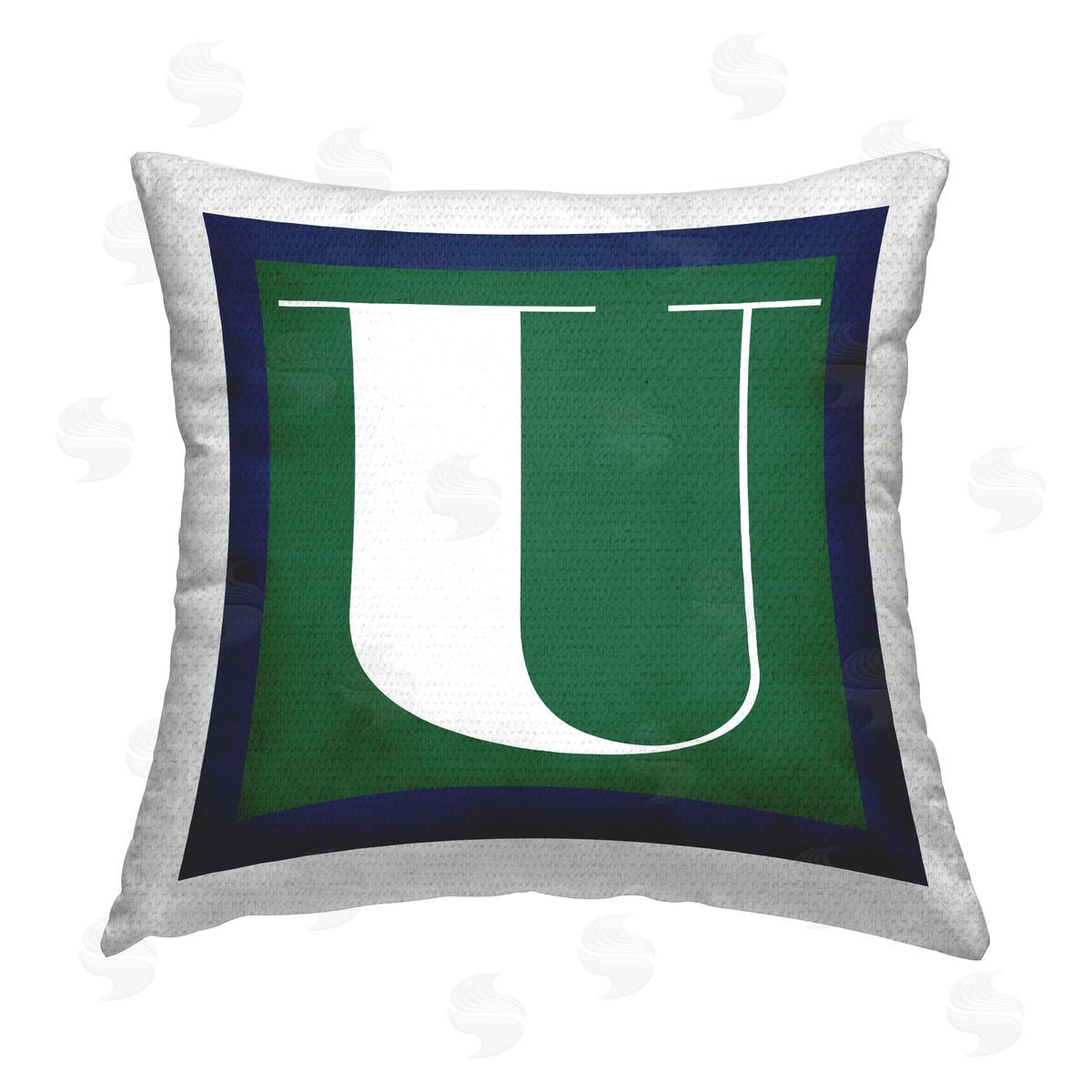 Stupell Studio Green U Name Initial Outdoor Quick-Dry Polyester Printed Throw Pillow