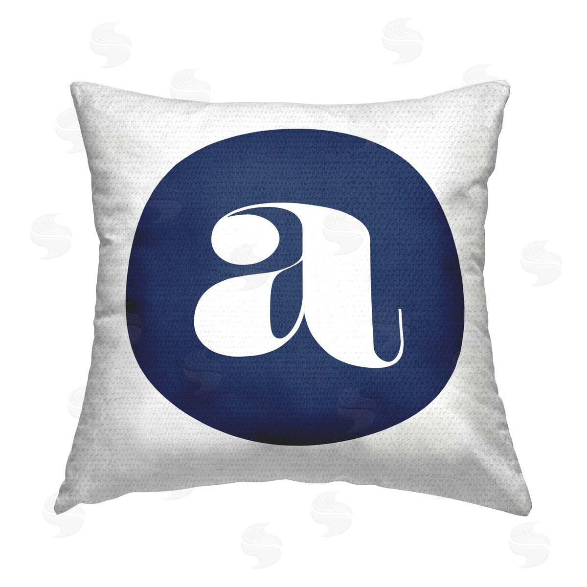 Stupell Studio Blue A Lowercase Letter Outdoor Quick-Dry Polyester Printed Throw Pillow