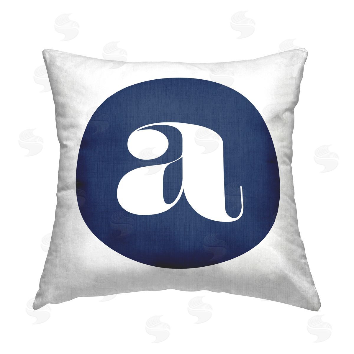 Stupell Studio Blue A Lowercase Letter Printed Plush Polyester Throw Pillow