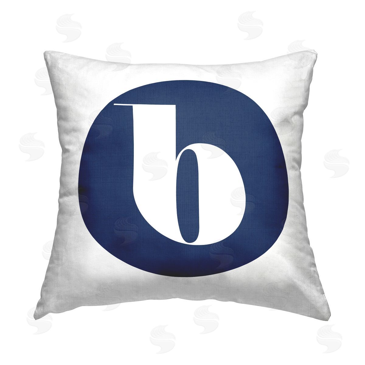 Stupell Studio Lowercase Blue B Initial Printed Plush Polyester Throw Pillow