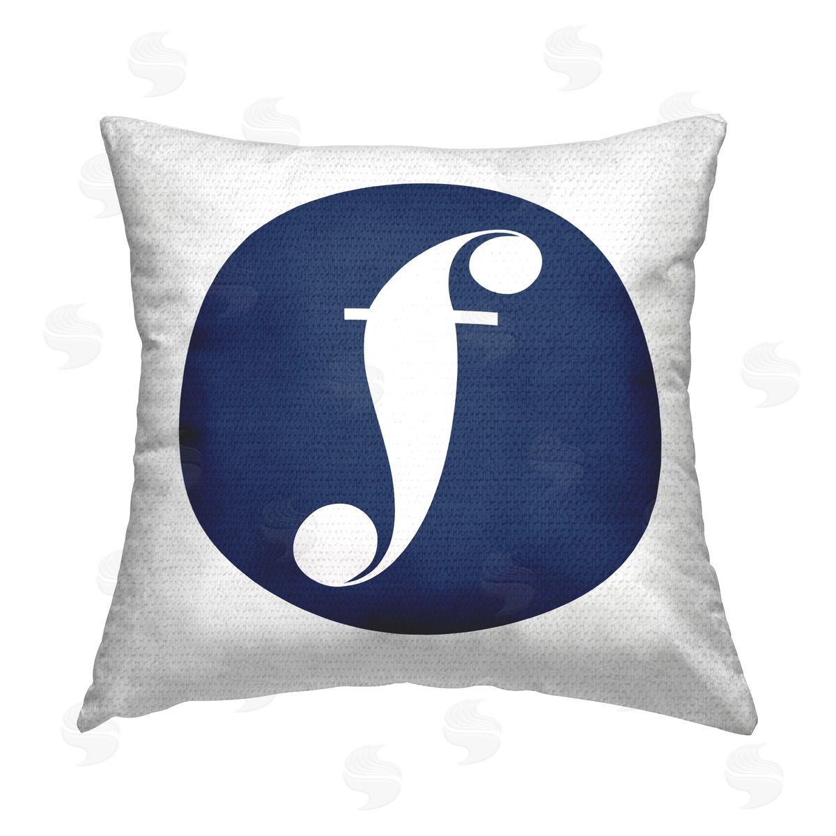 Stupell Studio Blue F Initial Letter Outdoor Quick-Dry Polyester Printed Throw Pillow