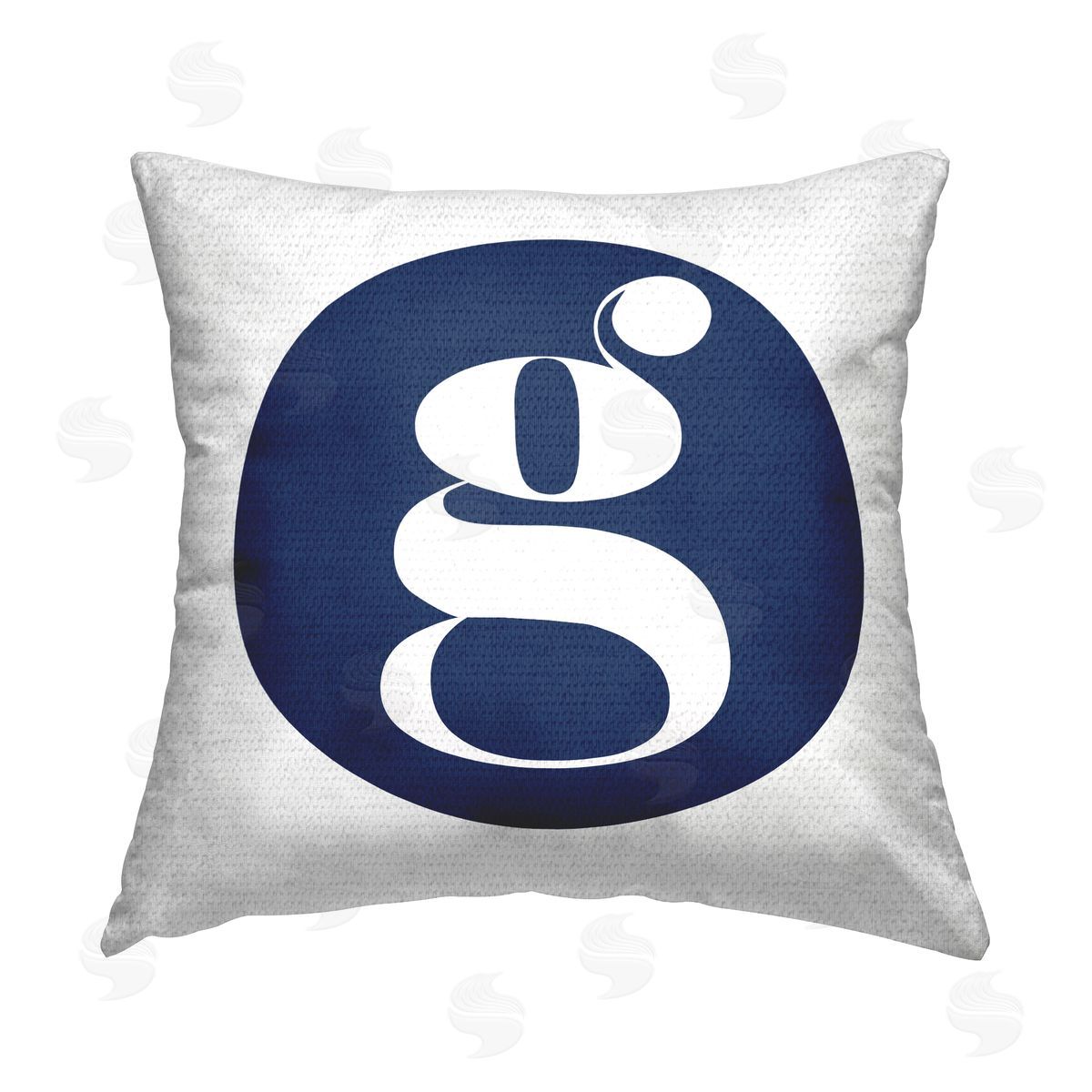 Stupell Studio Blue G Name Initial Outdoor Quick-Dry Polyester Printed Throw Pillow