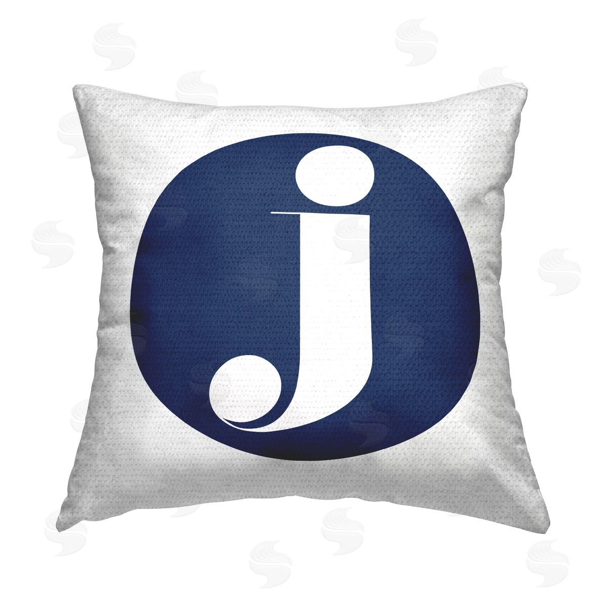 Stupell Studio Blue J Initial Letter Outdoor Quick-Dry Polyester Printed Throw Pillow