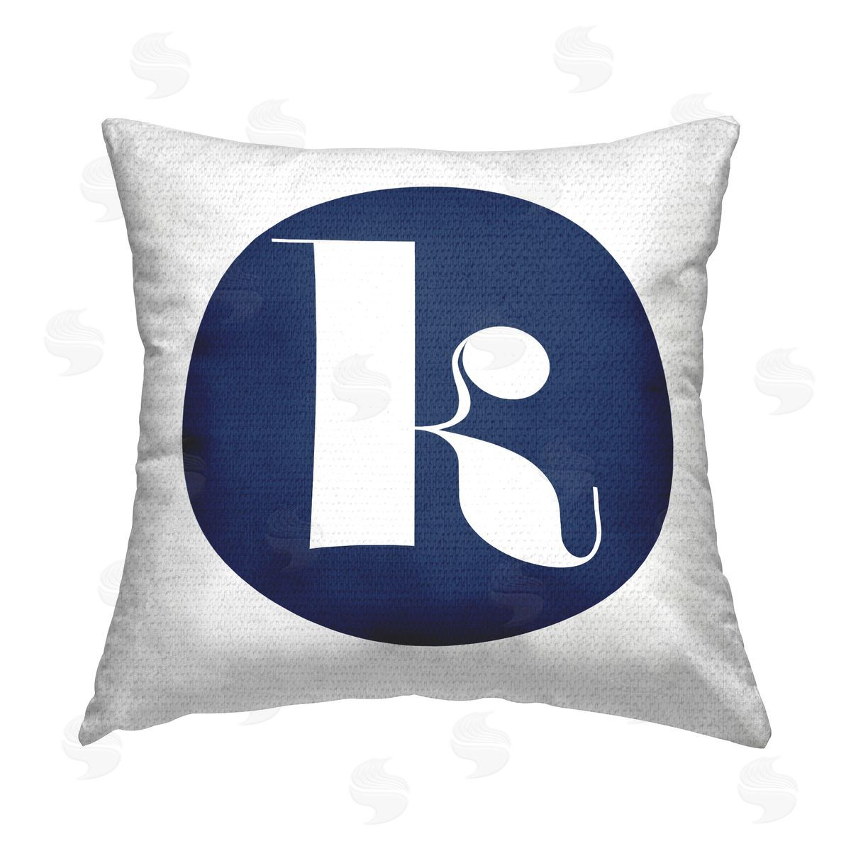 Stupell Studio Blue K Alphabet Letter Outdoor Quick-Dry Polyester Printed Throw Pillow