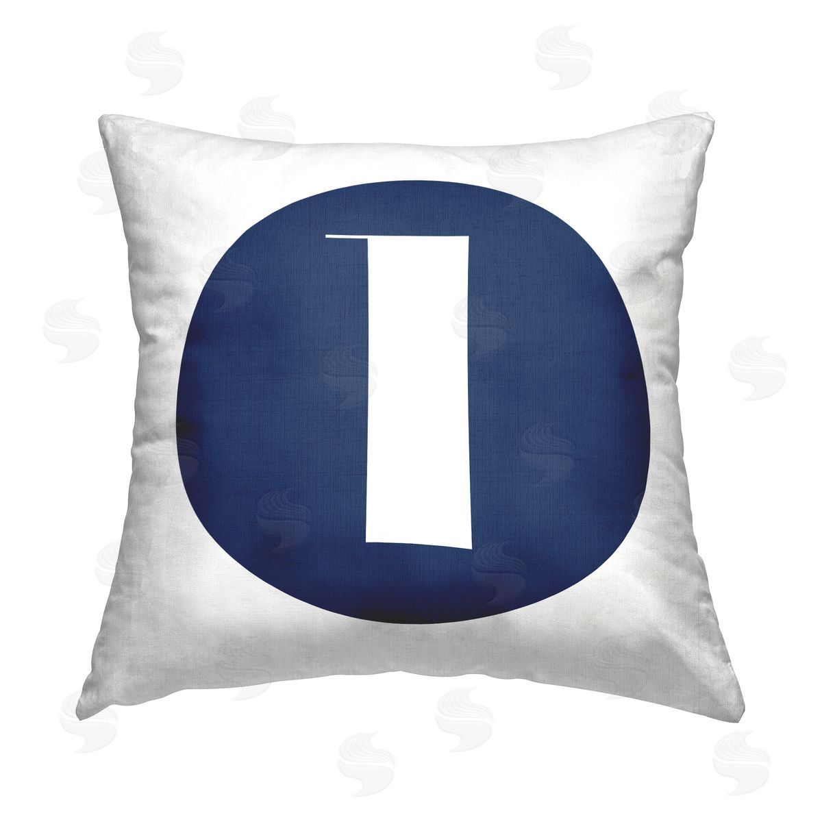 Stupell Studio Blue Lowercase L Letter Printed Plush Polyester Throw Pillow