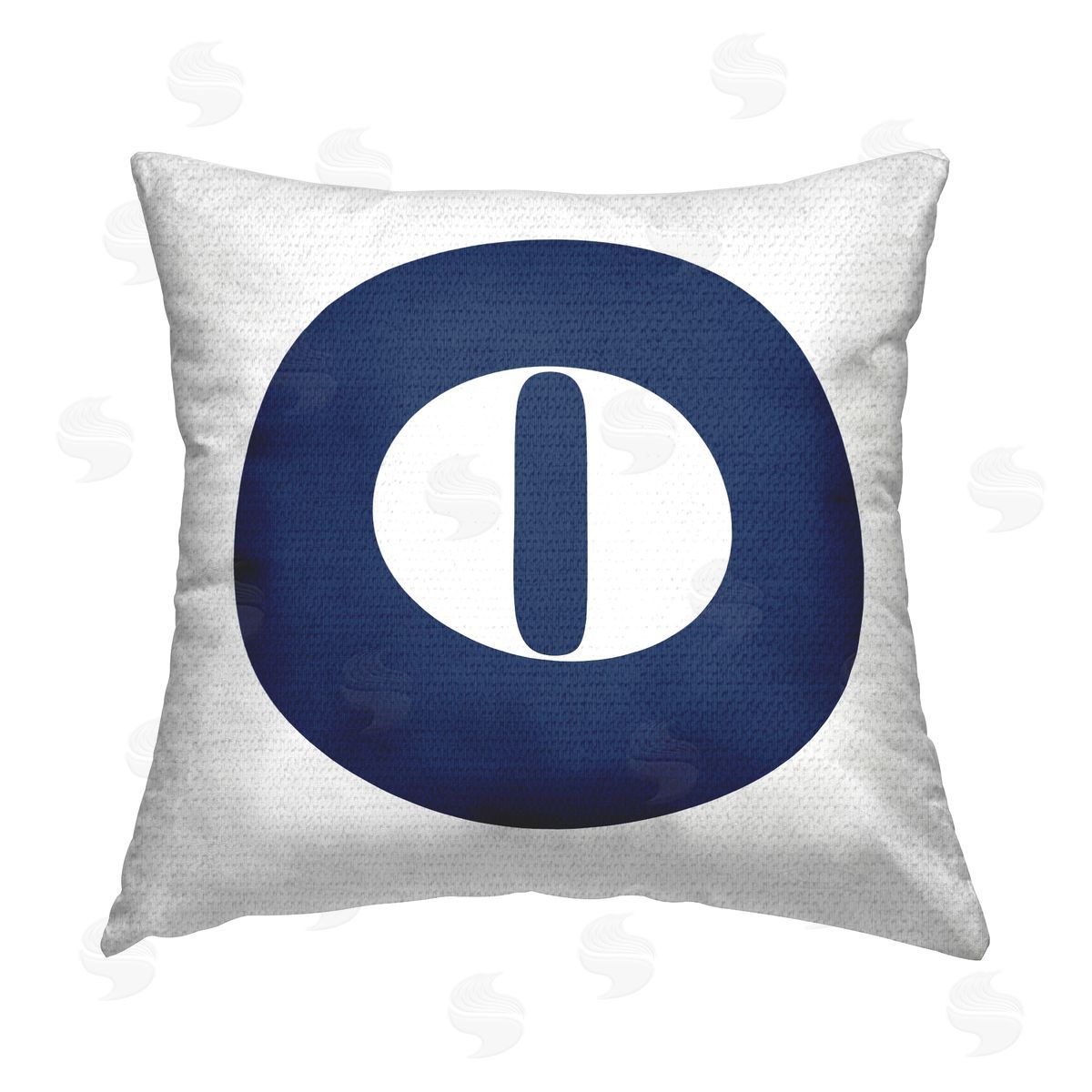 Stupell Studio Blue O Alphabet Letter Outdoor Quick-Dry Polyester Printed Throw Pillow