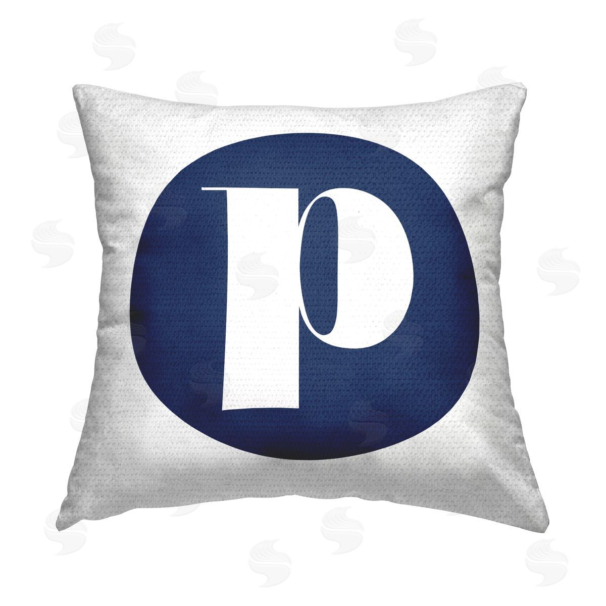 Stupell Studio Blue P Name Letter Outdoor Quick-Dry Polyester Printed Throw Pillow