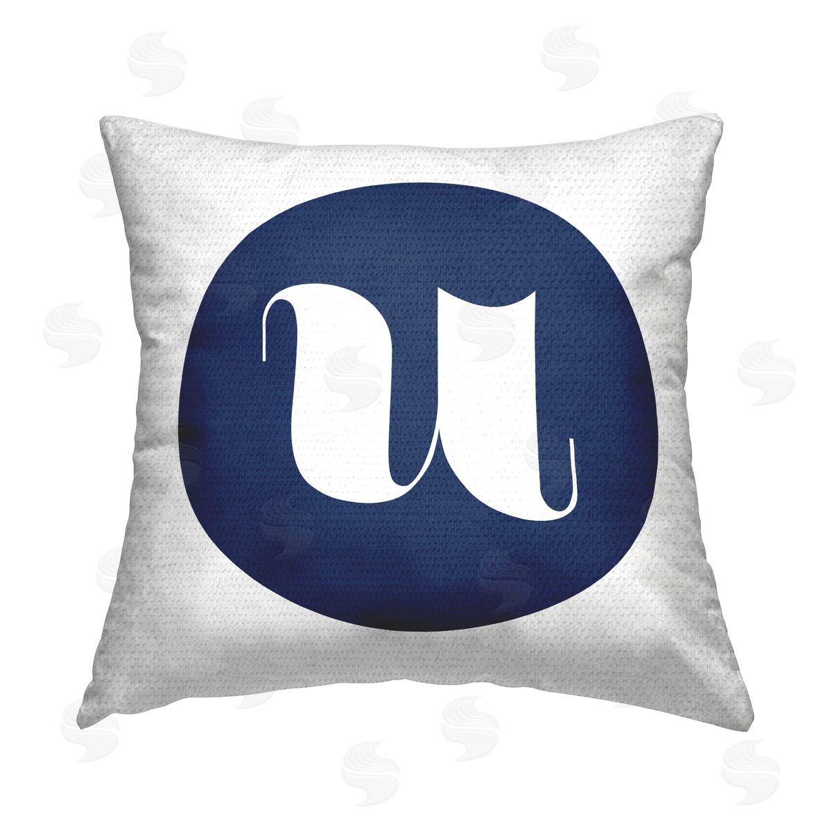 Stupell Studio Blue Lowercase U Initial Outdoor Quick-Dry Polyester Printed Throw Pillow