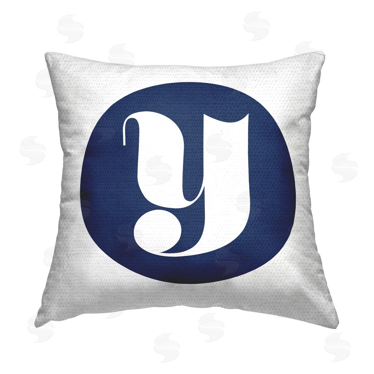 Stupell Studio Blue Y Name Initial Outdoor Quick-Dry Polyester Printed Throw Pillow