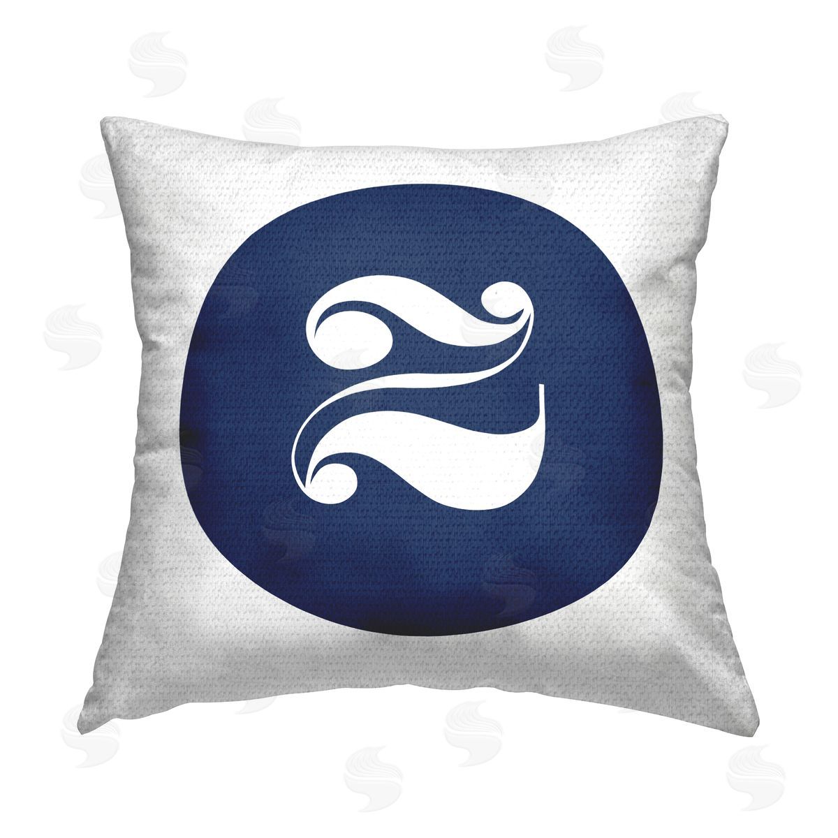 Stupell Studio Blue Z Initial Letter Outdoor Quick-Dry Polyester Printed Throw Pillow