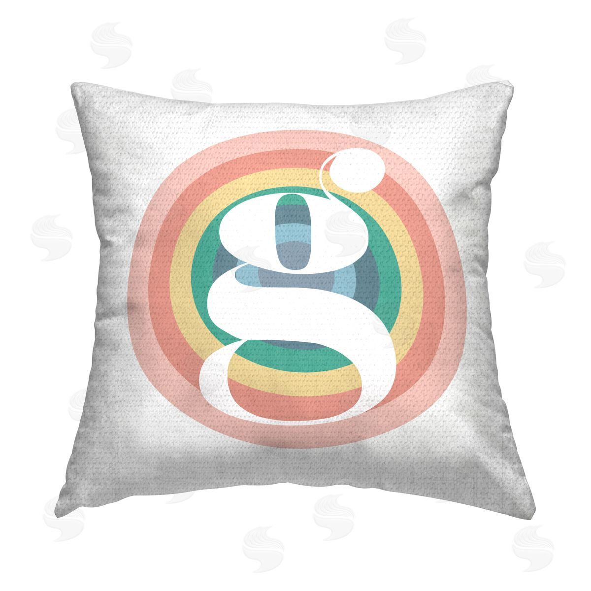 Stupell Studio Rainbow Letter G Outdoor Quick-Dry Polyester Printed Throw Pillow