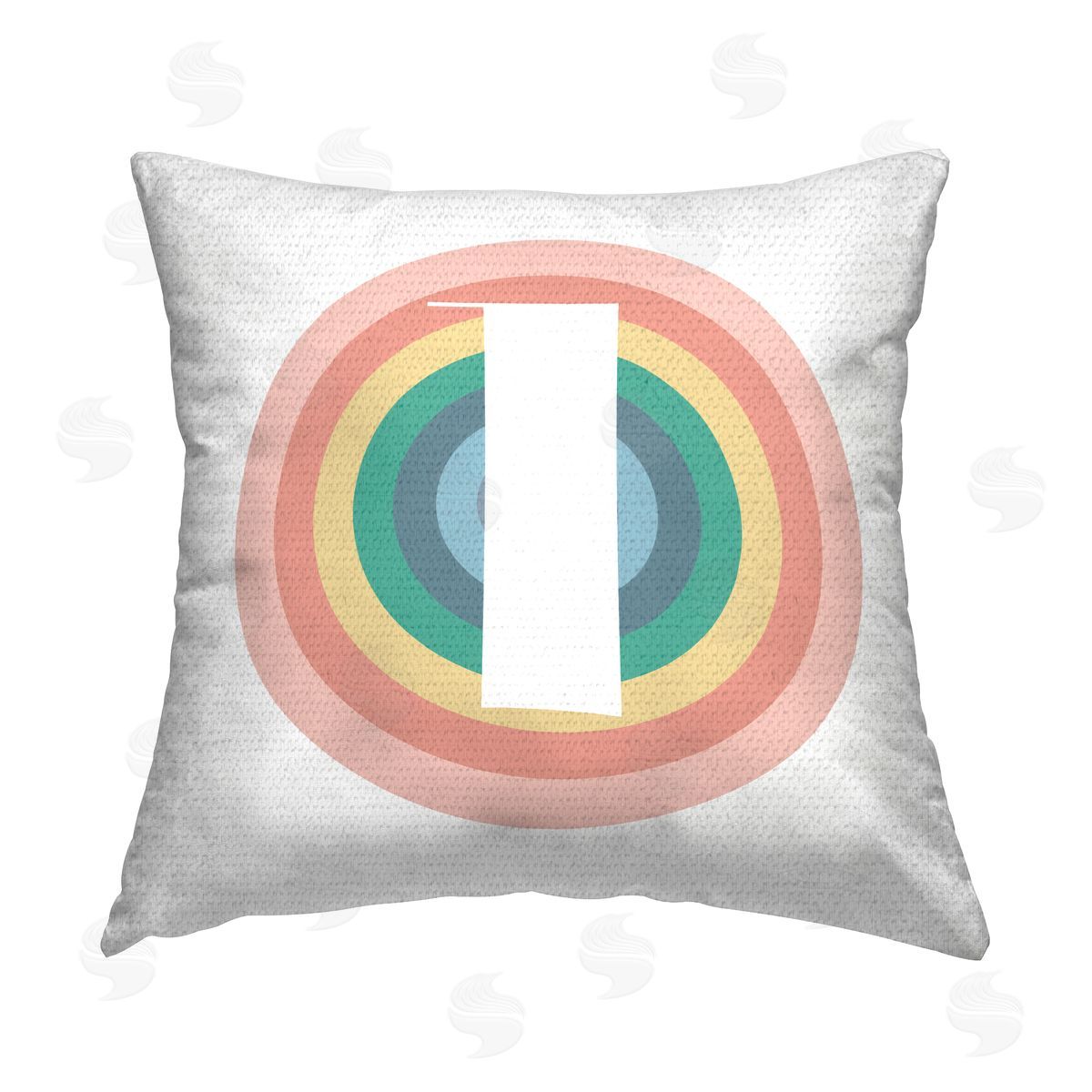 Stupell Studio Rainbow L Lowercase Initial Outdoor Quick-Dry Polyester Printed Throw Pillow