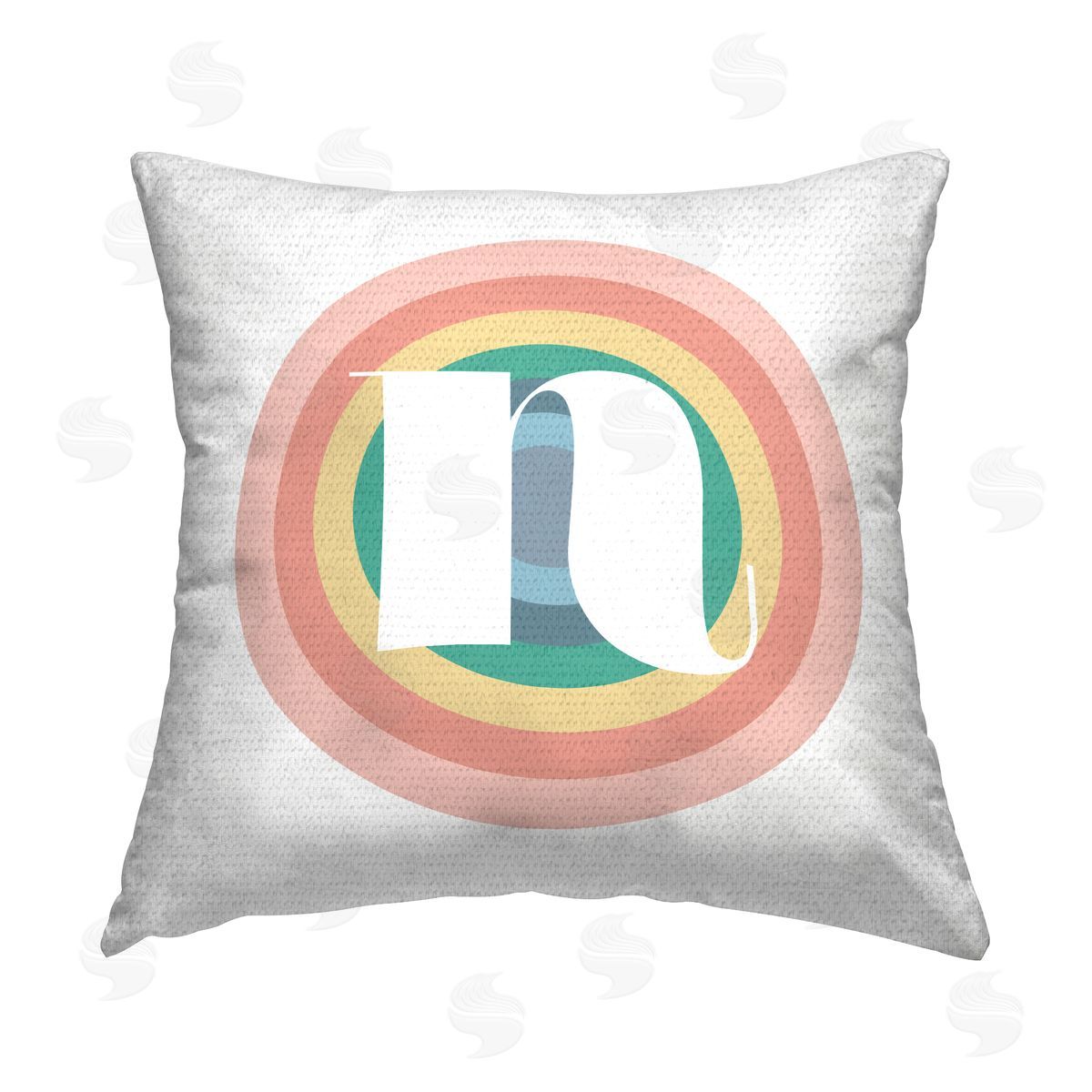 Stupell Studio Rainbow Letter N Outdoor Quick-Dry Polyester Printed Throw Pillow