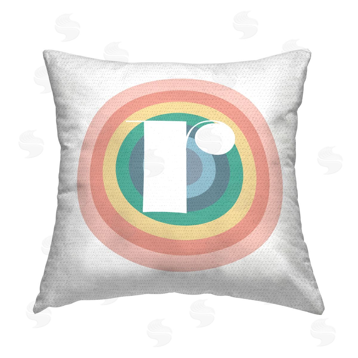 Stupell Studio Rainbow Letter R Initial Outdoor Quick-Dry Polyester Printed Throw Pillow