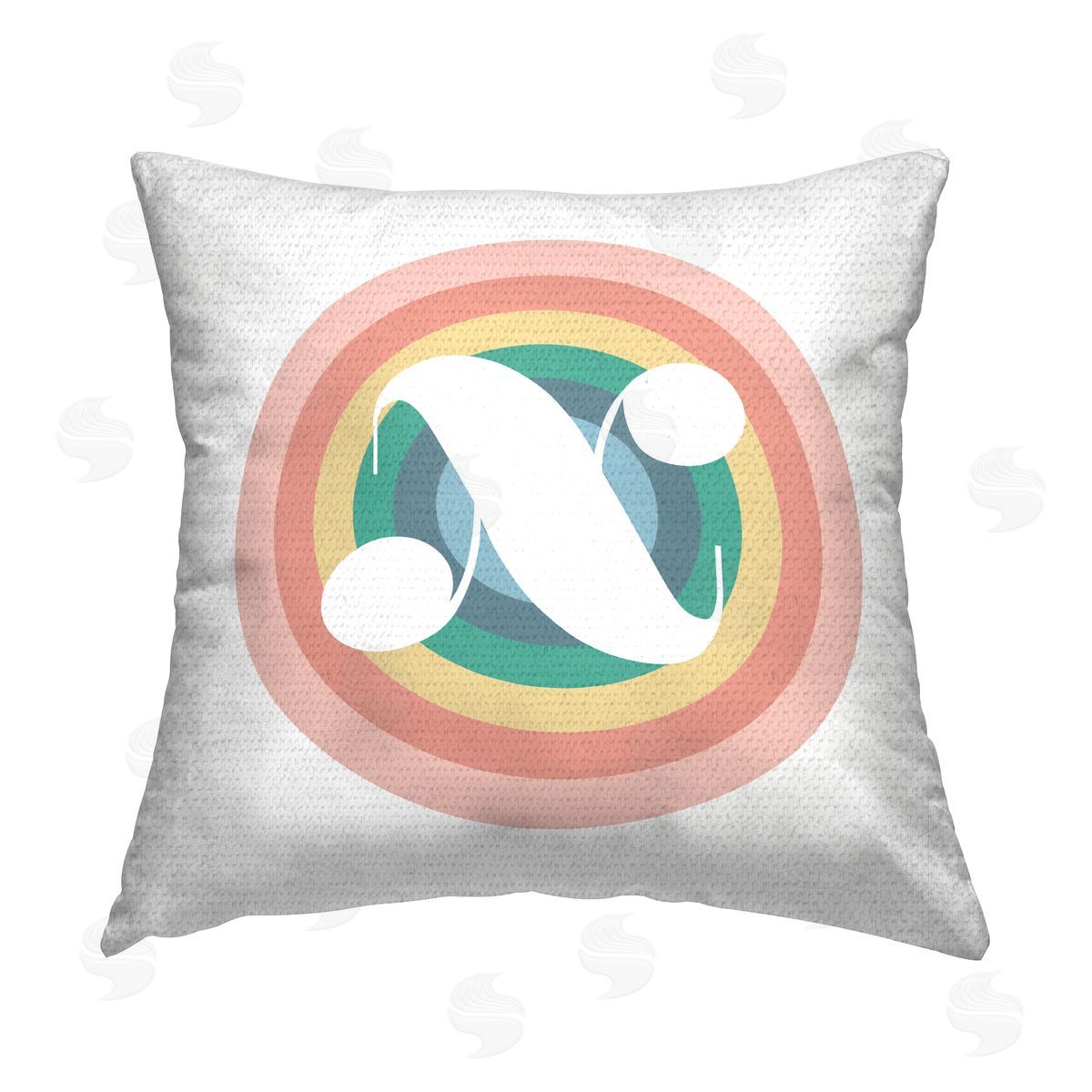 Stupell Studio Rainbow X Retro Initial Outdoor Quick-Dry Polyester Printed Throw Pillow