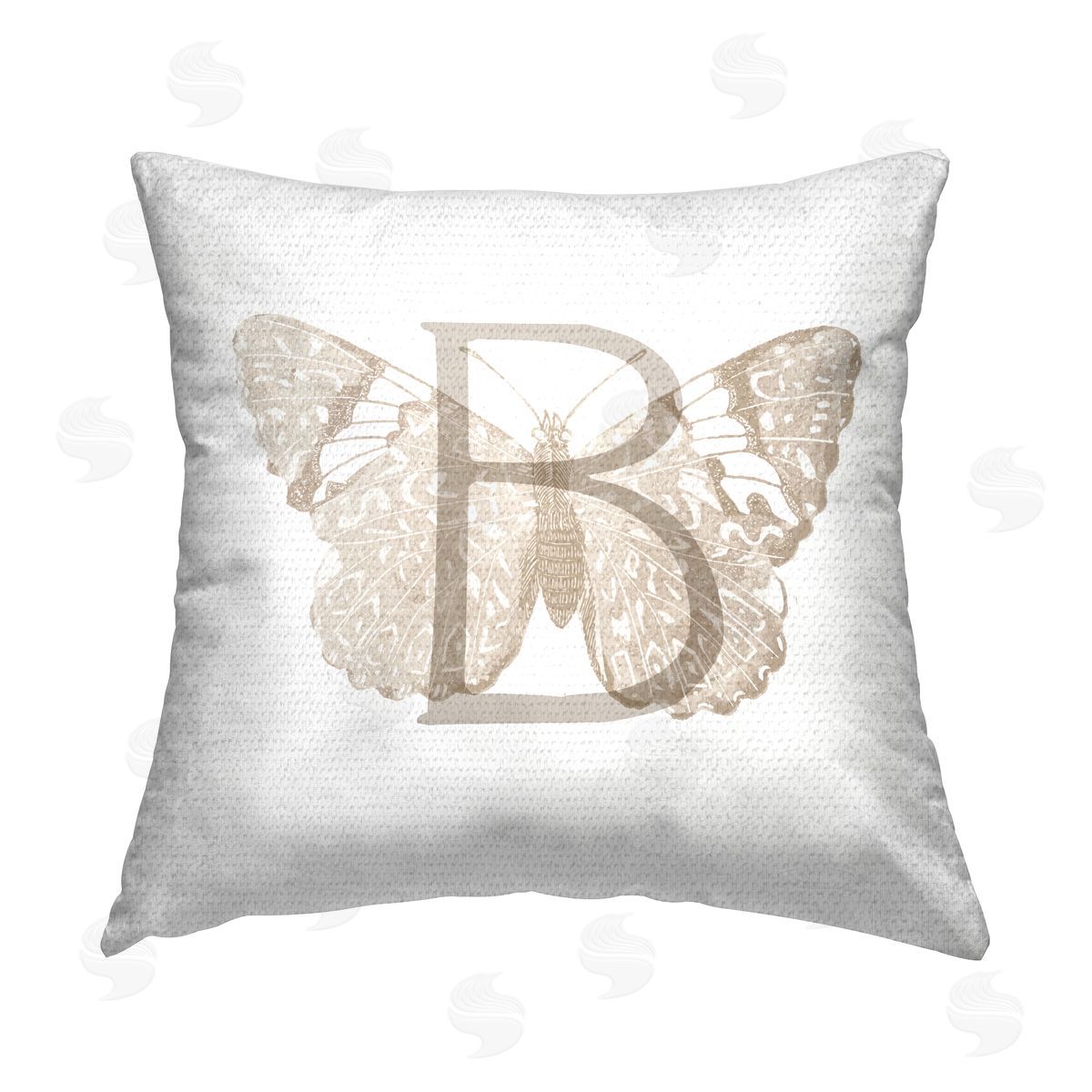 Stupell Studio Butterfly B Name Initial Outdoor Quick-Dry Polyester Printed Throw Pillow