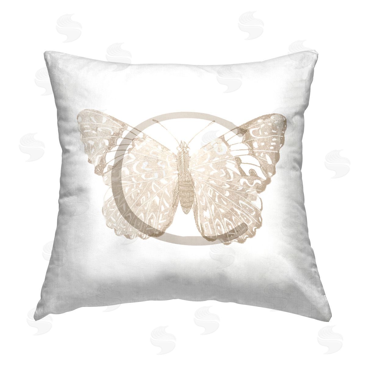 Stupell Studio C Initial Butterfly Printed Plush Polyester Throw Pillow