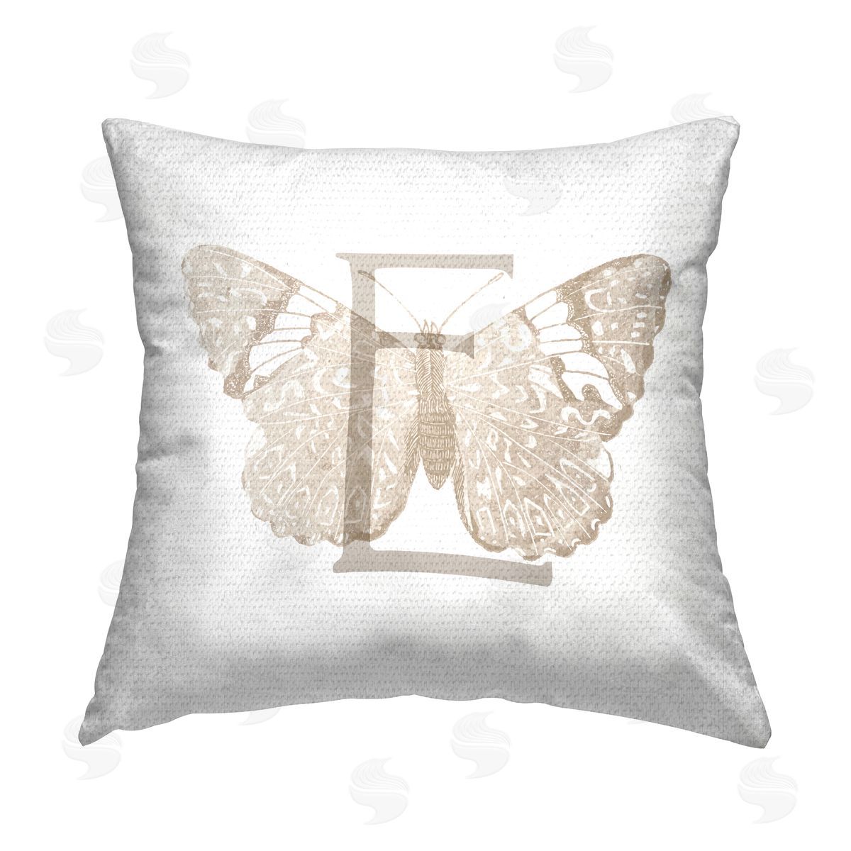 Stupell Studio E Butterfly Name Initial Outdoor Quick-Dry Polyester Printed Throw Pillow
