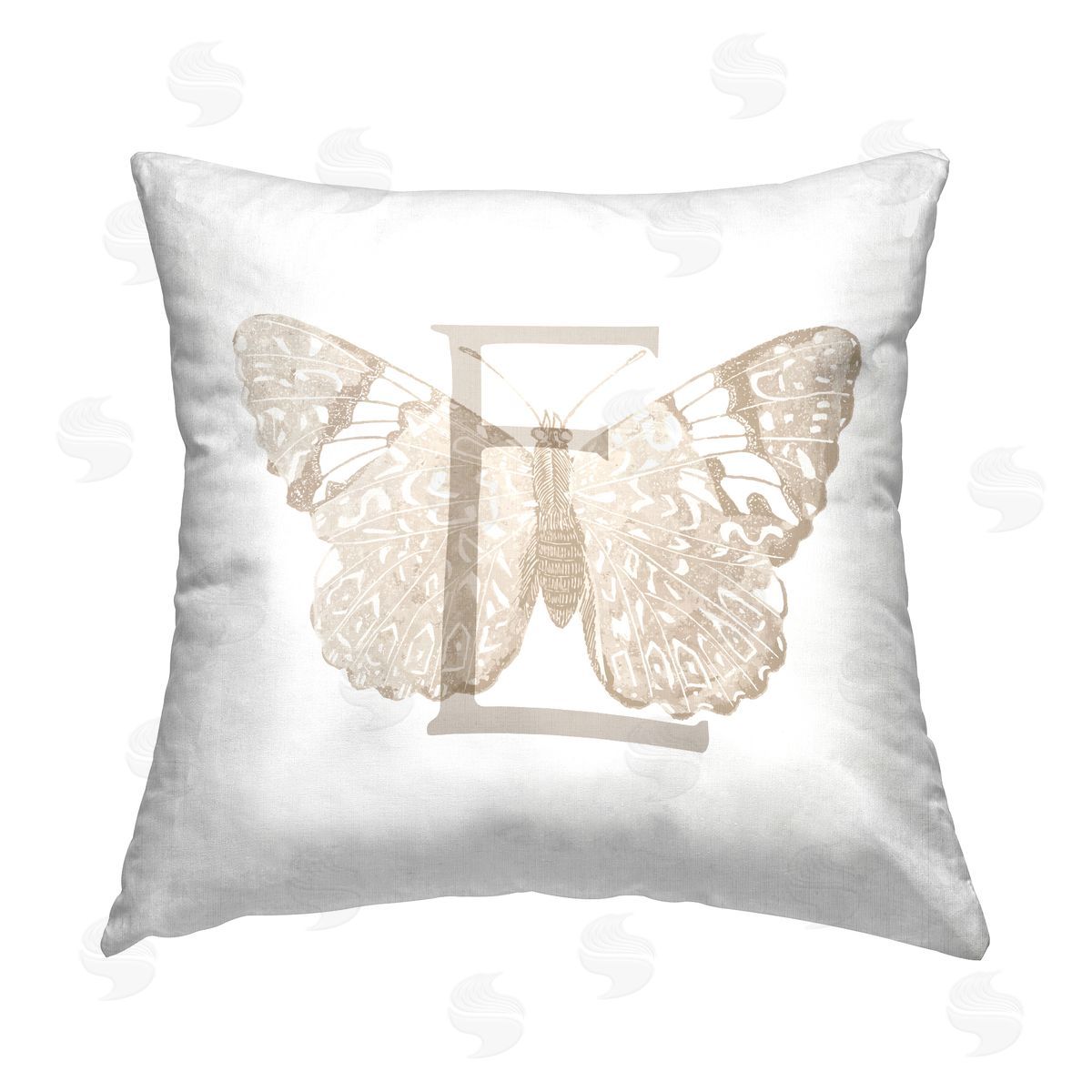 Stupell Studio E Butterfly Name Initial Printed Plush Polyester Throw Pillow