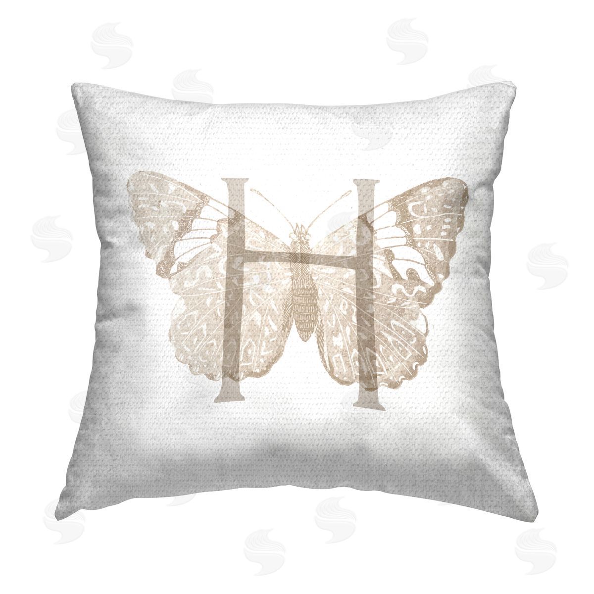 Stupell Studio Butterfly Name Initial H Outdoor Quick-Dry Polyester Printed Throw Pillow