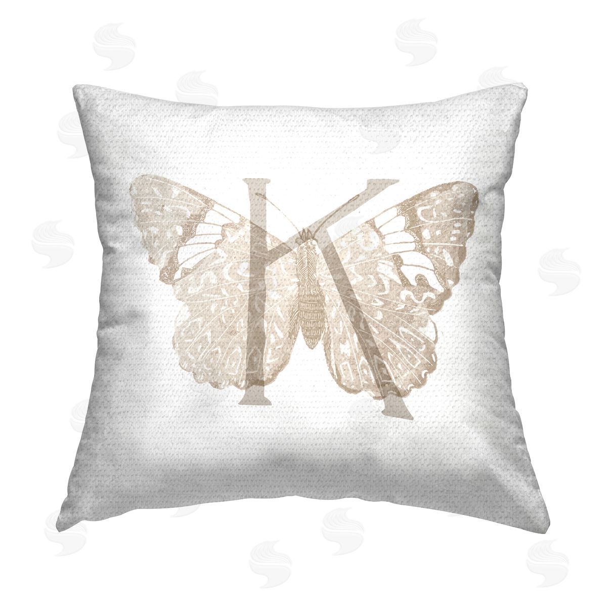 Stupell Studio Butterfly Name Letter K Outdoor Quick-Dry Polyester Printed Throw Pillow