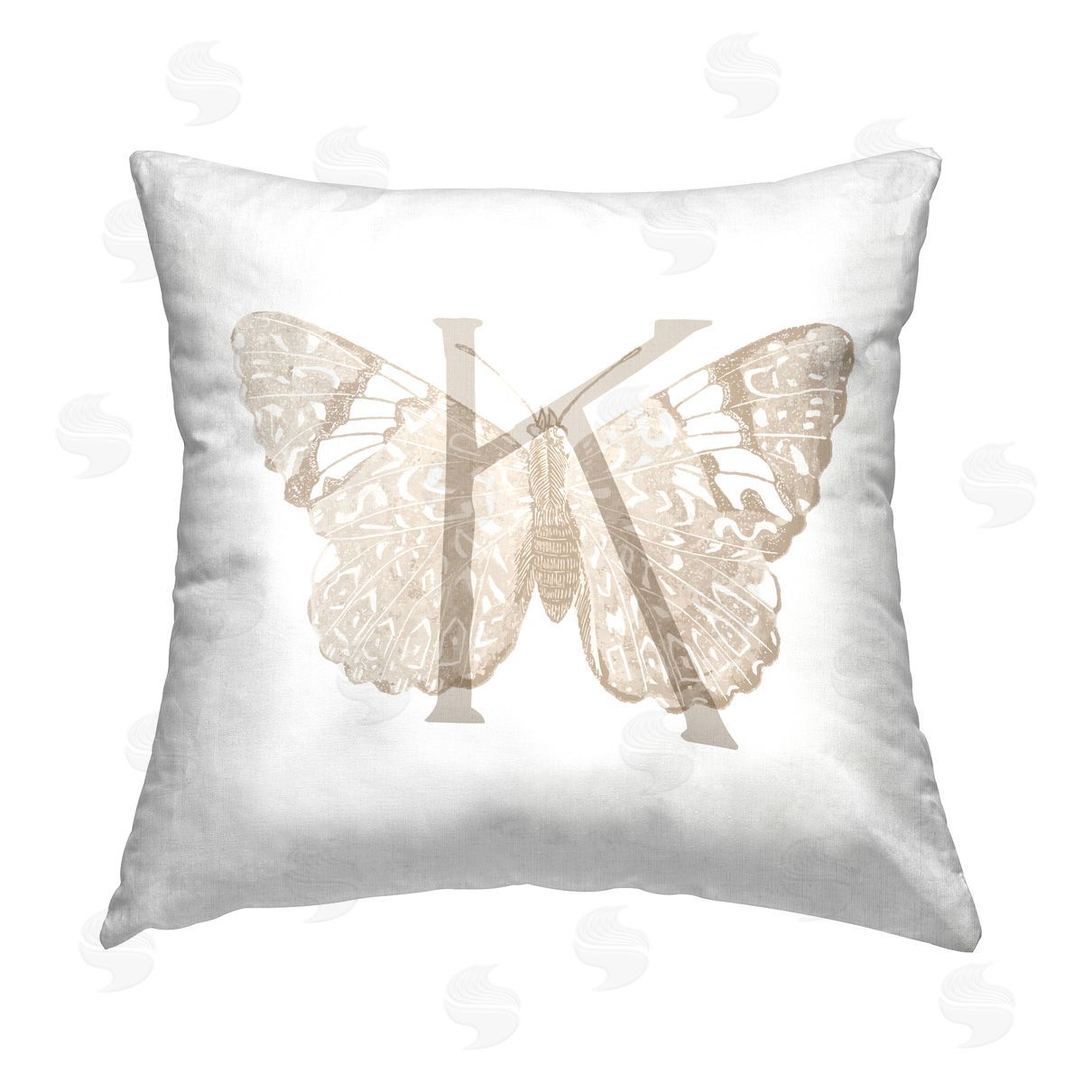 Stupell Studio Butterfly Name Letter K Printed Plush Polyester Throw Pillow