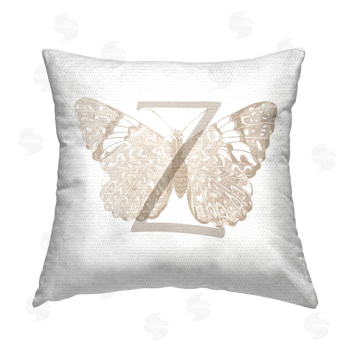 Stupell Studio Butterfly Initial Letter Z Outdoor Quick-Dry Polyester Printed Throw Pillow