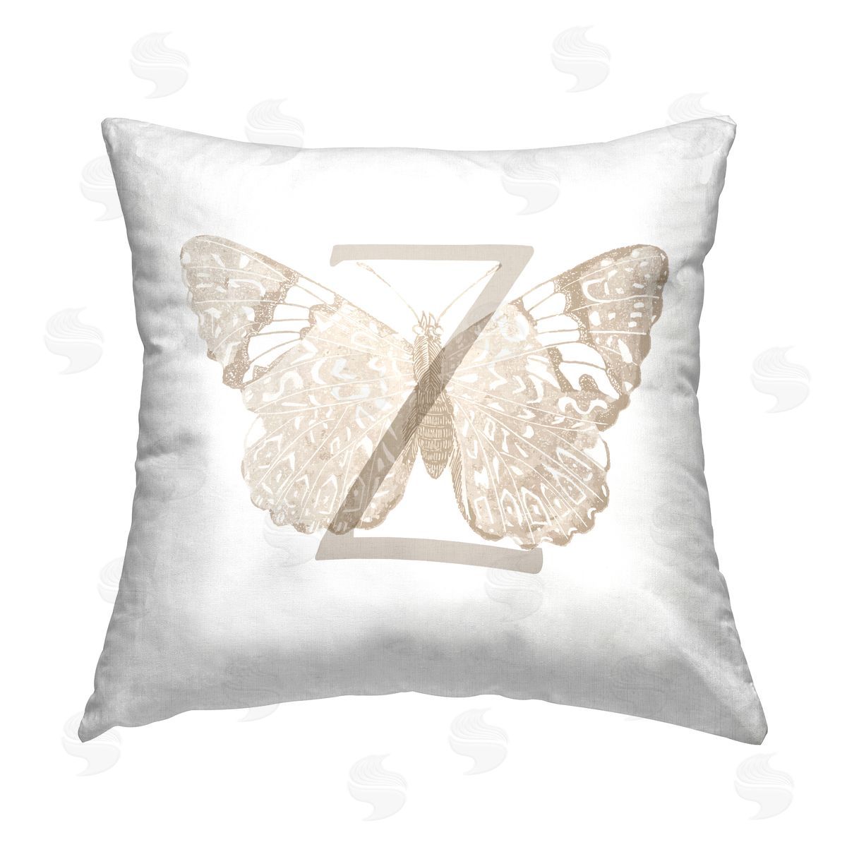 Stupell Studio Butterfly Initial Letter Z Printed Plush Polyester Throw Pillow