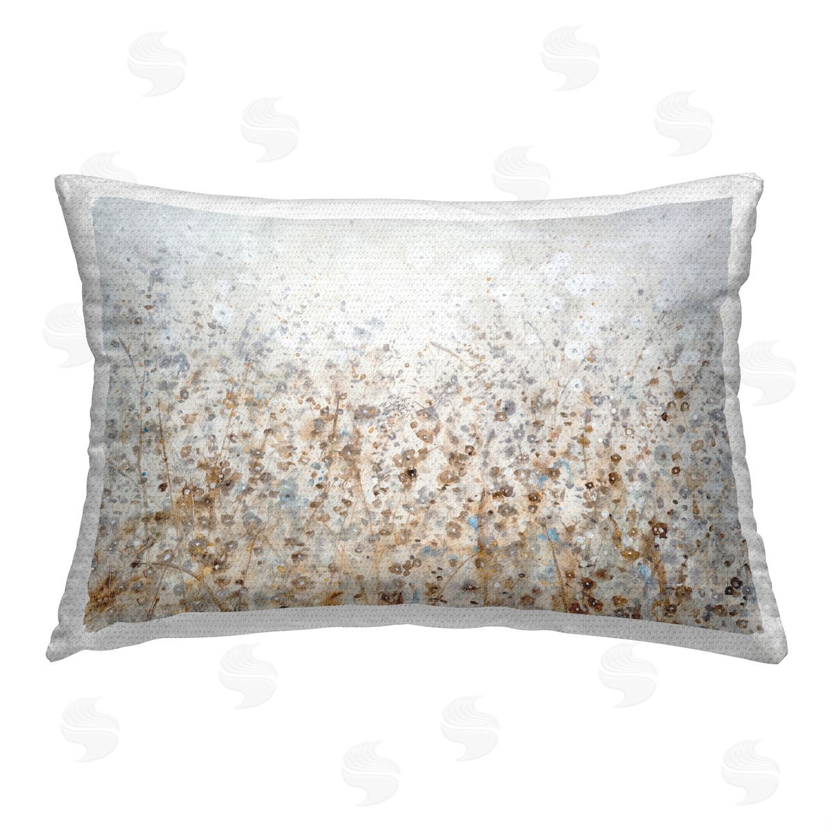 Tim O'Toole Tan Modern Florals Outdoor Quick-Dry Polyester Printed Throw Pillow