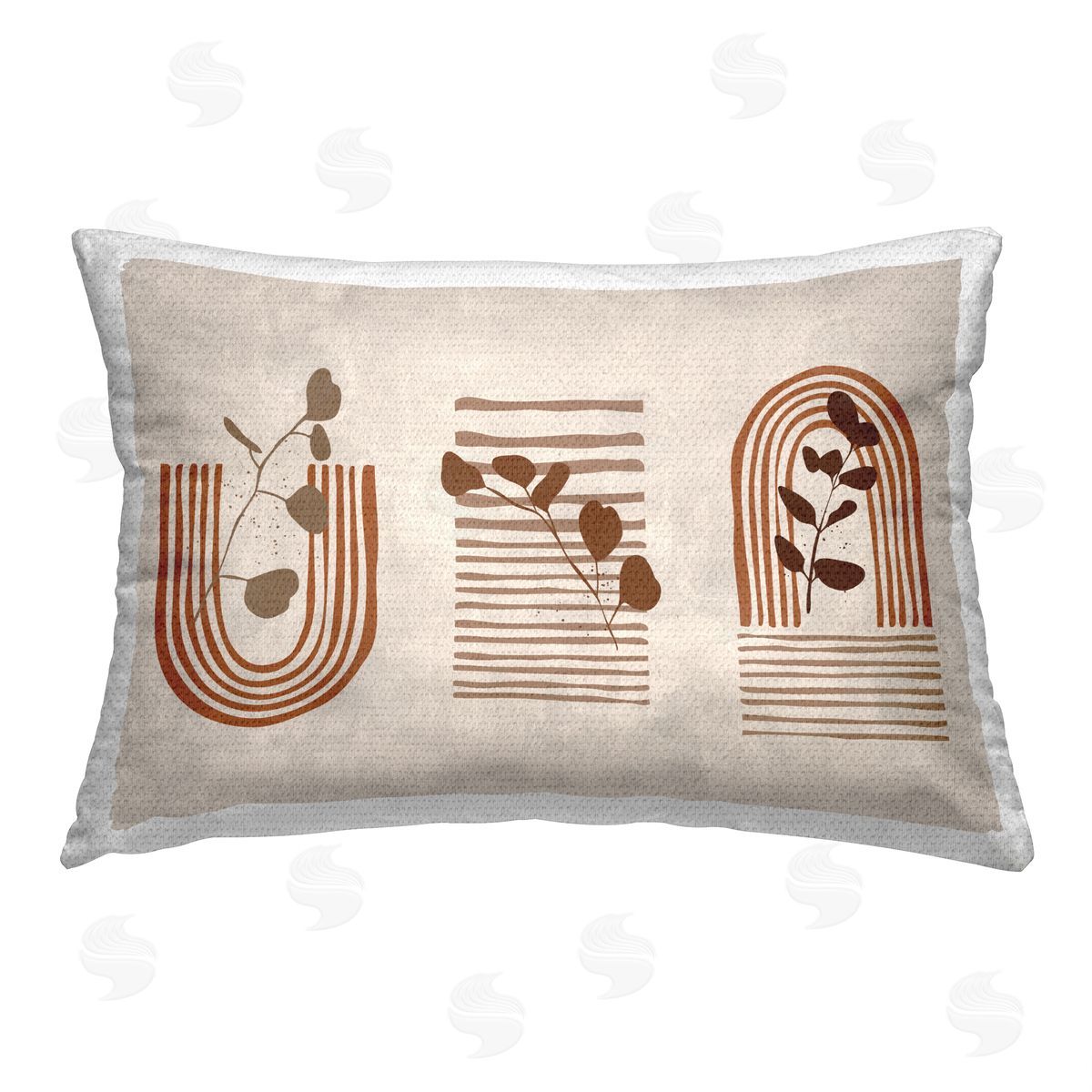 Jennifer T. Boho Herb Florals Outdoor Quick-Dry Polyester Printed Throw Pillow