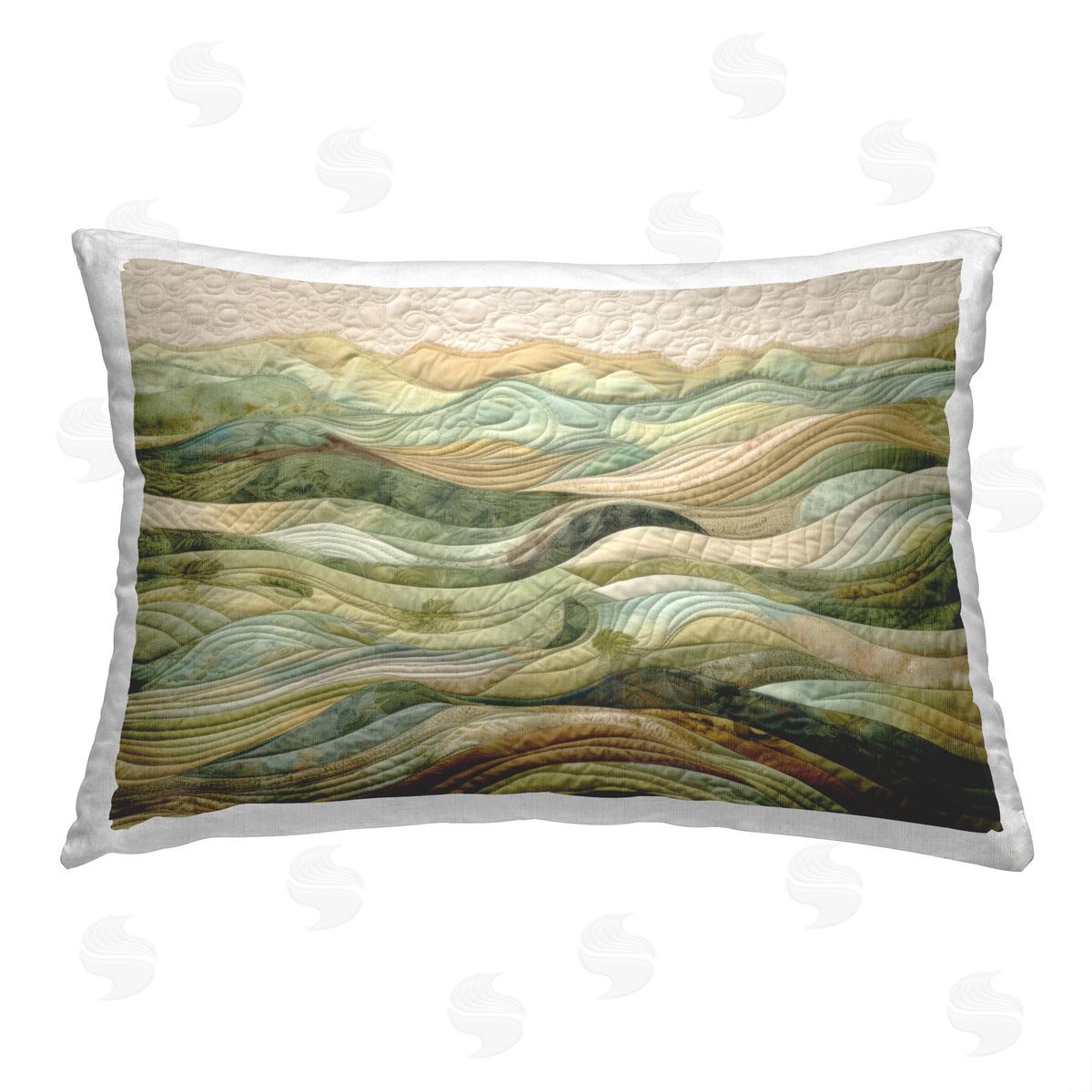 Riley B Green Rolling Hills Printed Plush Polyester Throw Pillow